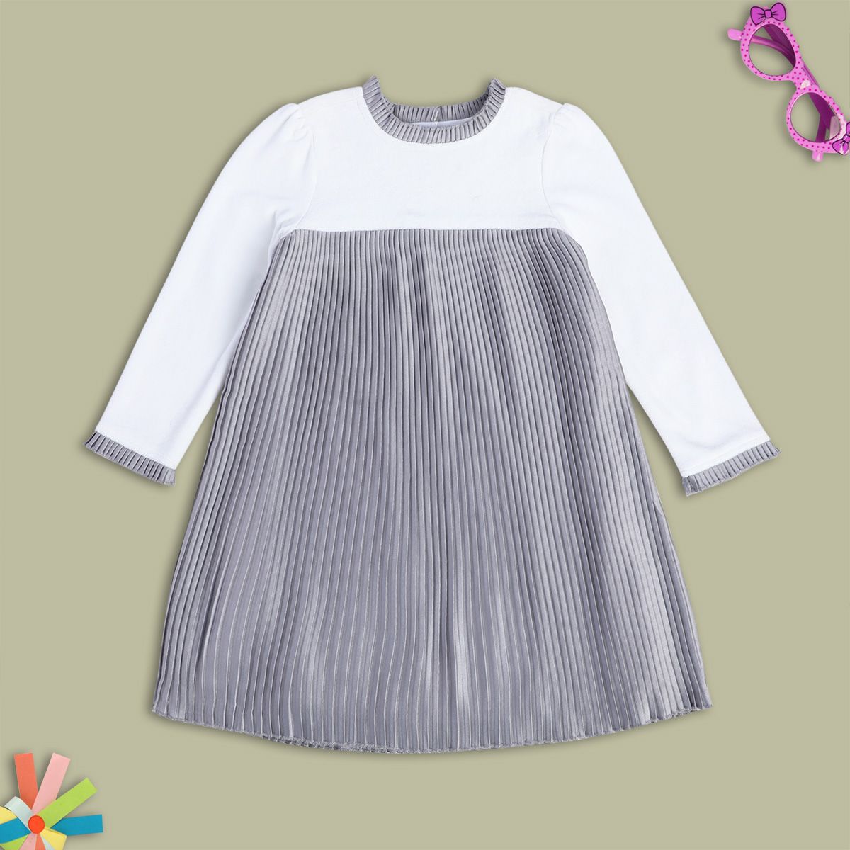 Girls Silver Pack Of 1 Dress