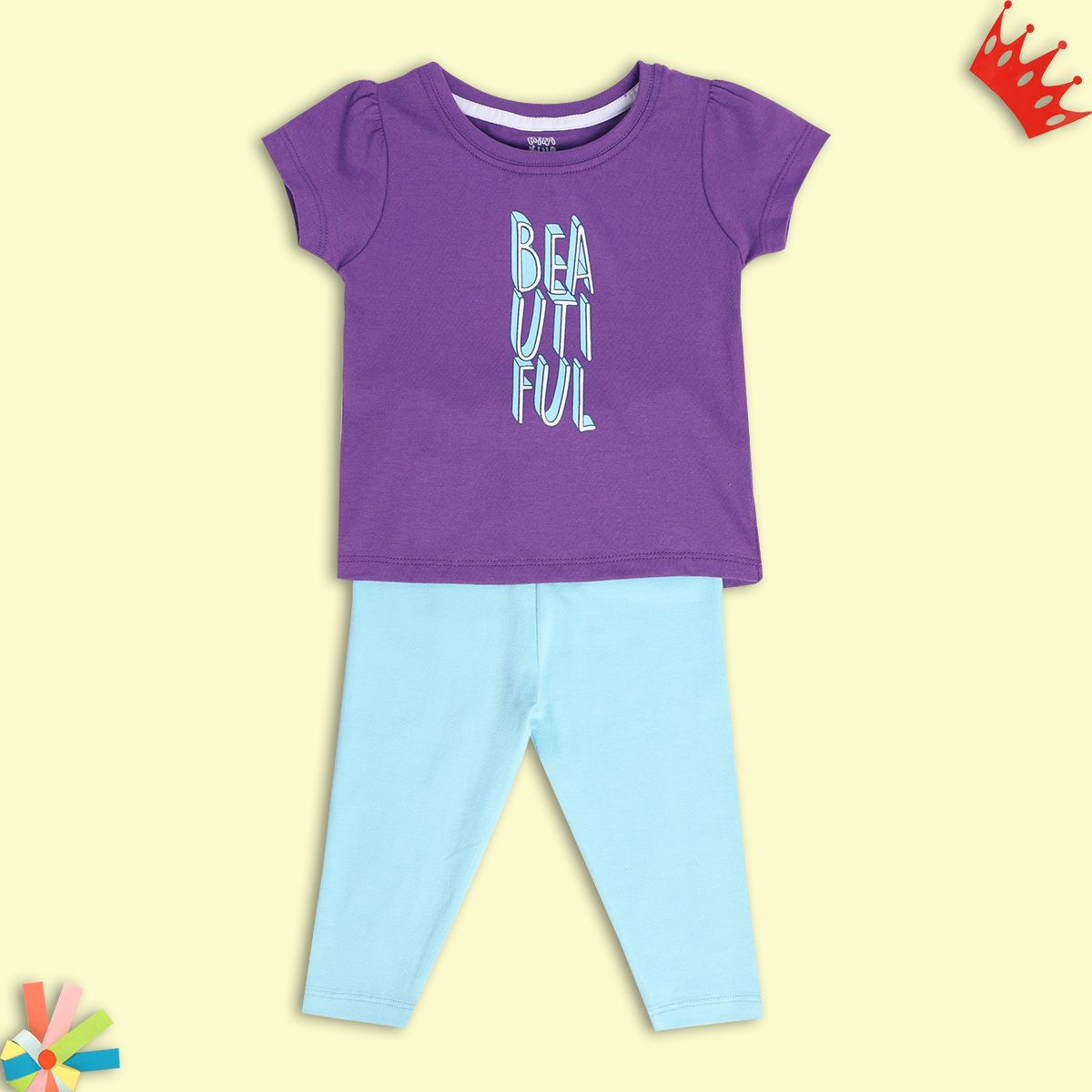 Girls Multicolor Pack Of 2 Top And Bottom
