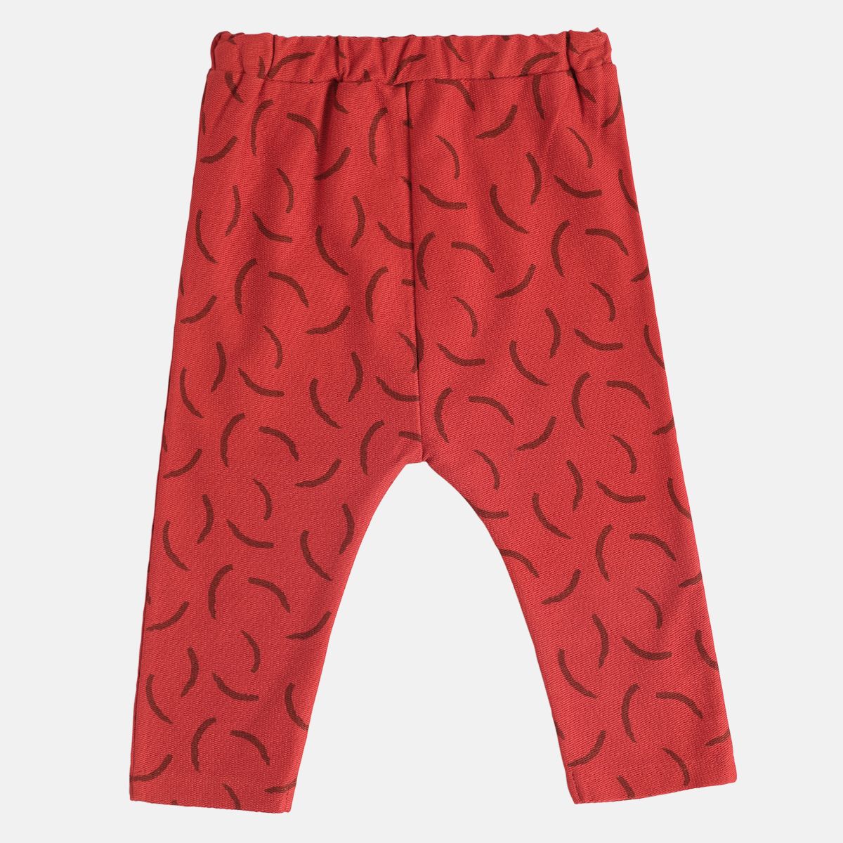Boys Cotton Abstract Printed Knit Bottom - Red