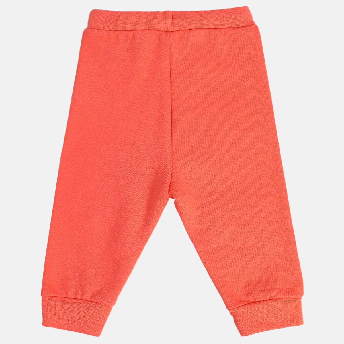 Girls Cotton Solid Joggers - Peach