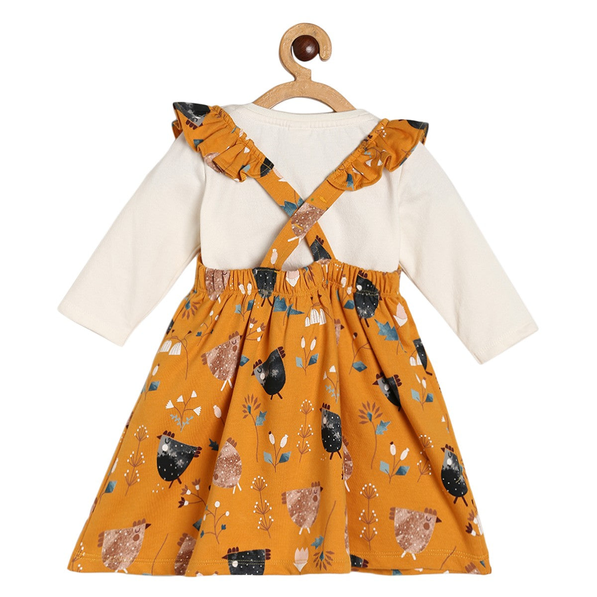 Girls Yellow Pack Of 2 Pinny Set