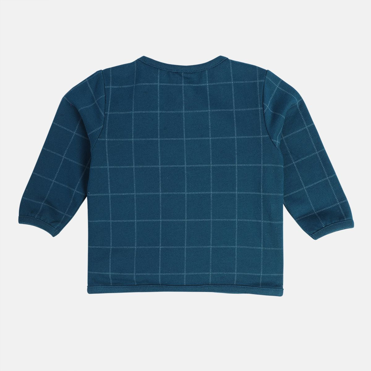 Girls Cotton Full Sleeves Animal Embroidered Jacket - Navy Blue