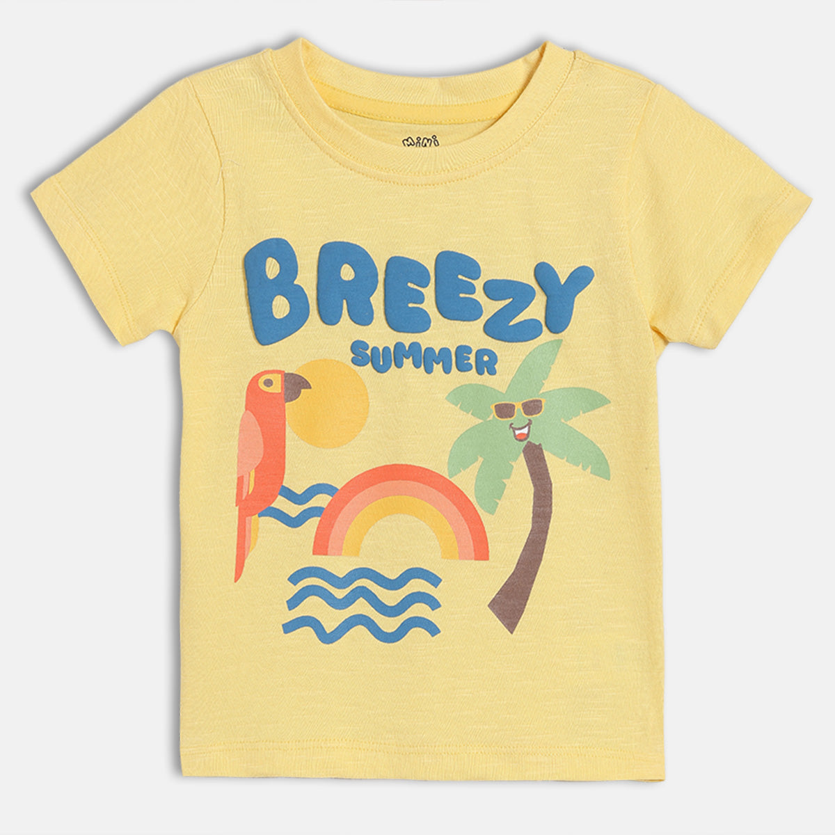 Baby Boys Summer Graphic Print T-Shirt, Yellow – MiniKlub.in