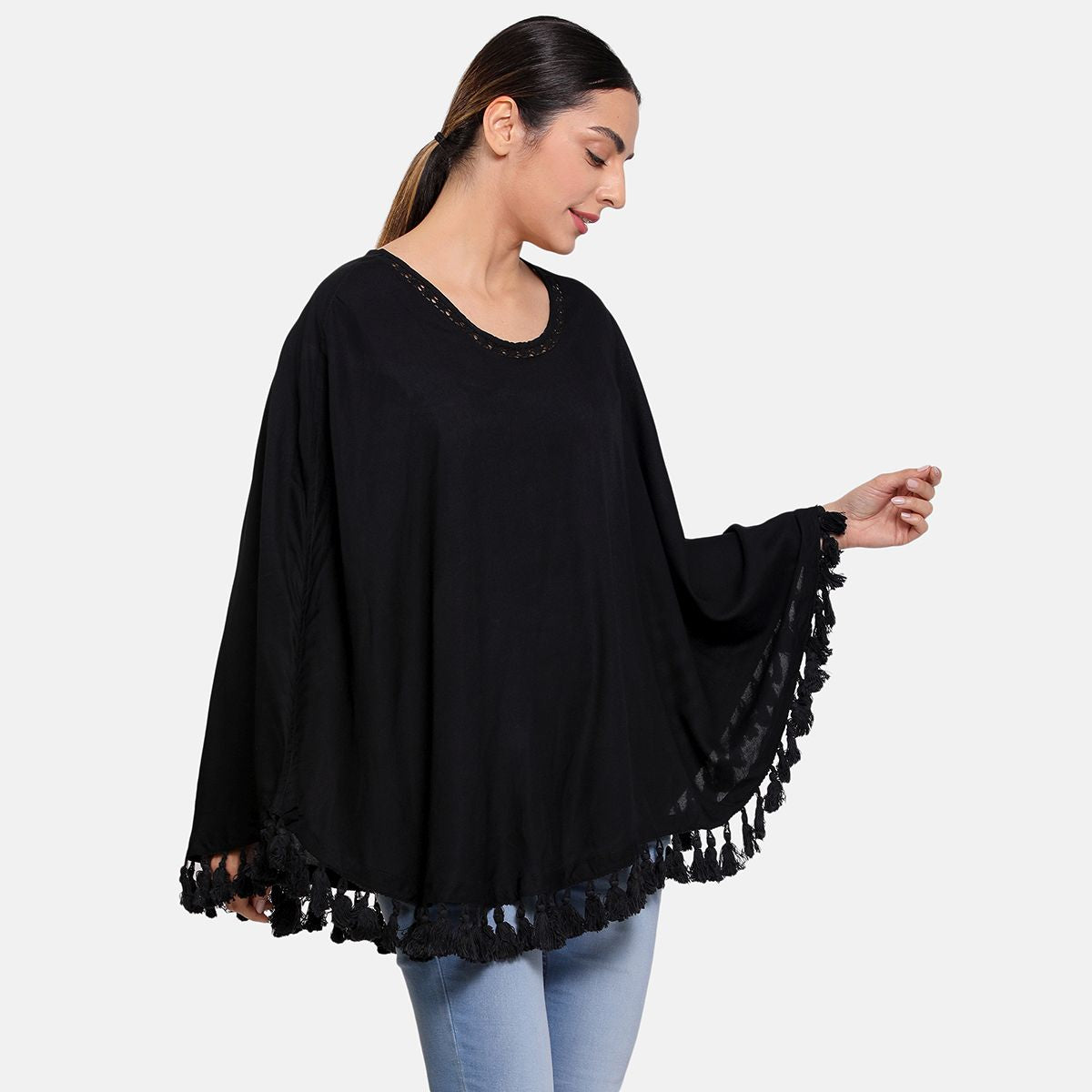 Black Round Neck Nursing Wrapper