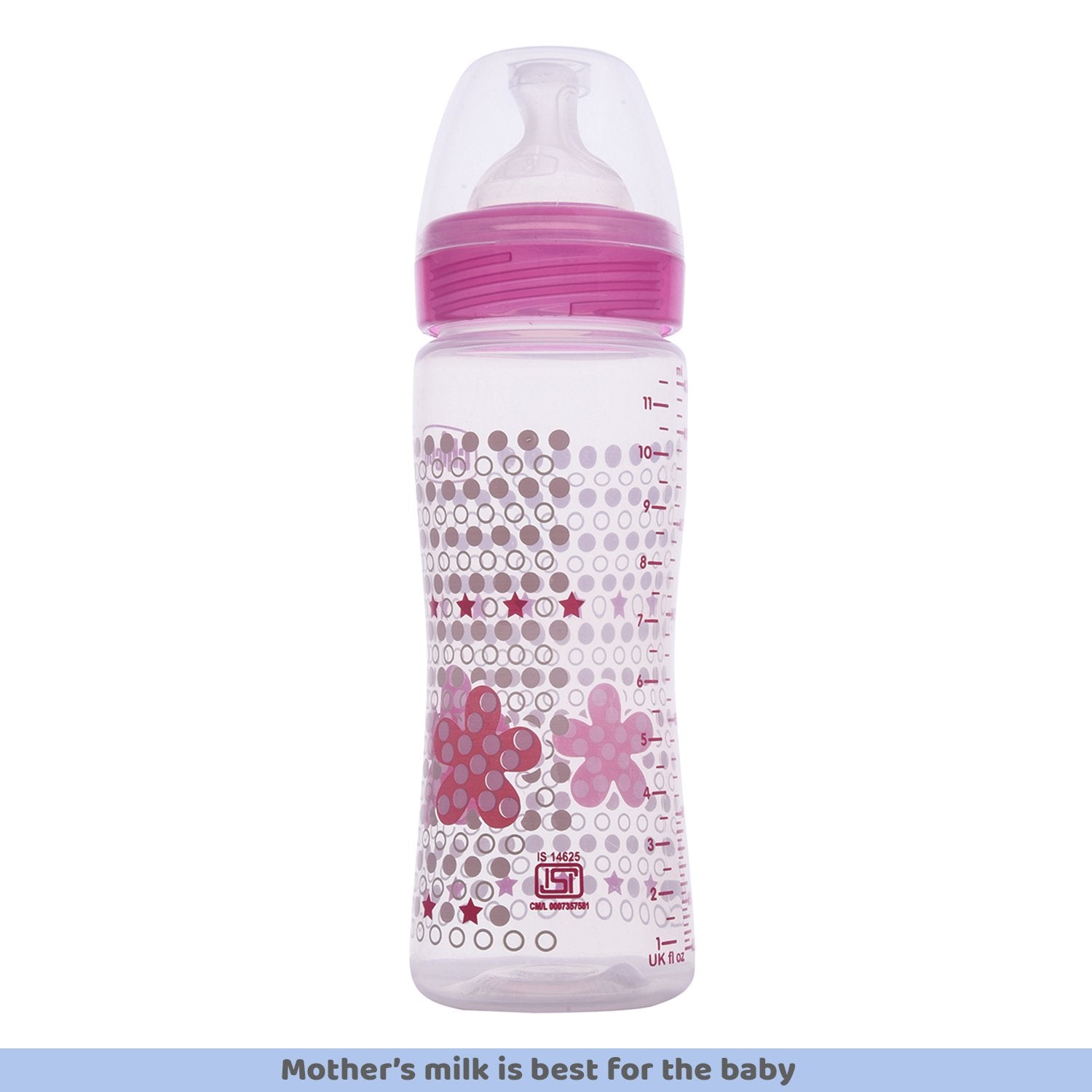 WellBeing Feeding Bottle (330ml Fast) (Pink)