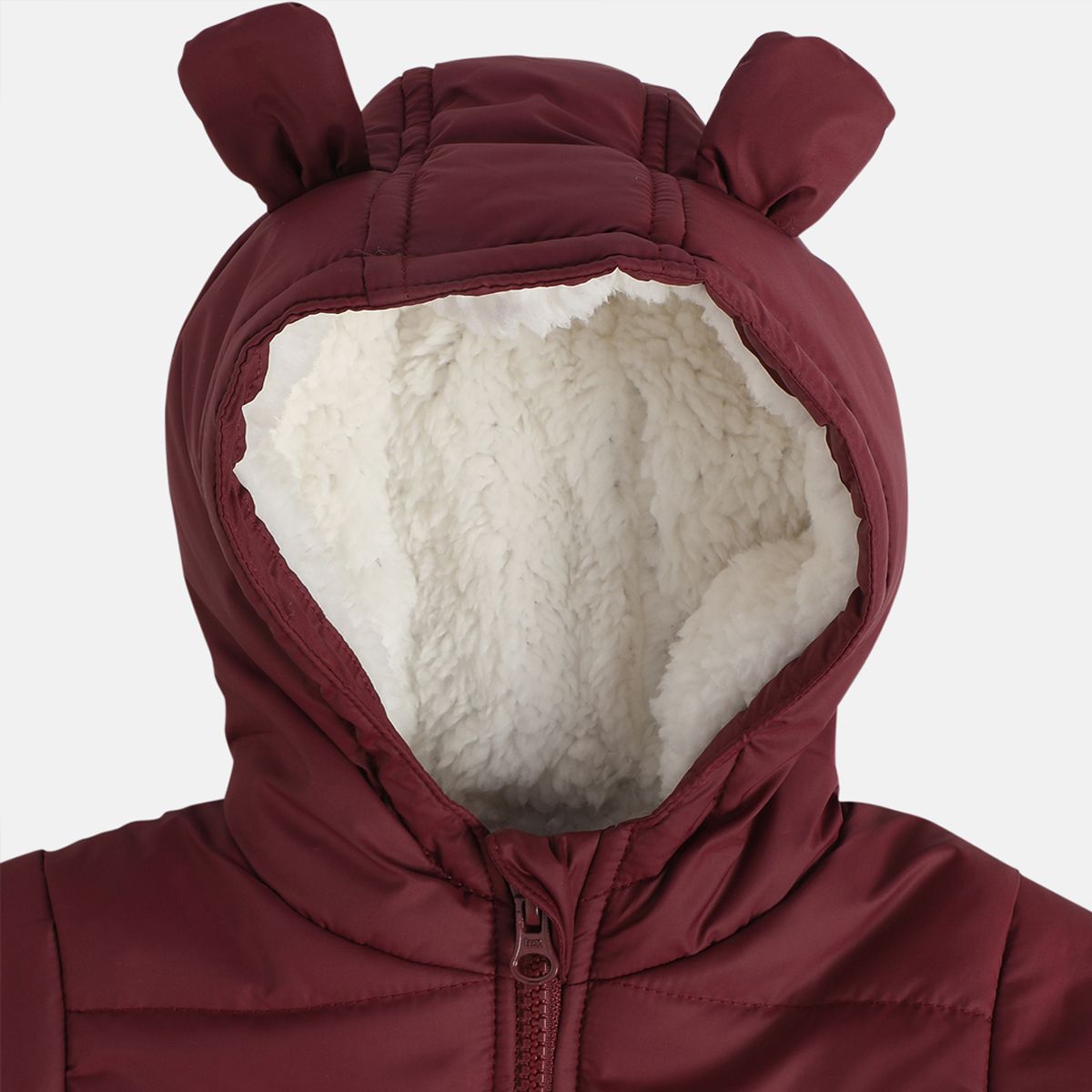 Girls Cotton Full Sleeves Solid Jacket - Burgundy