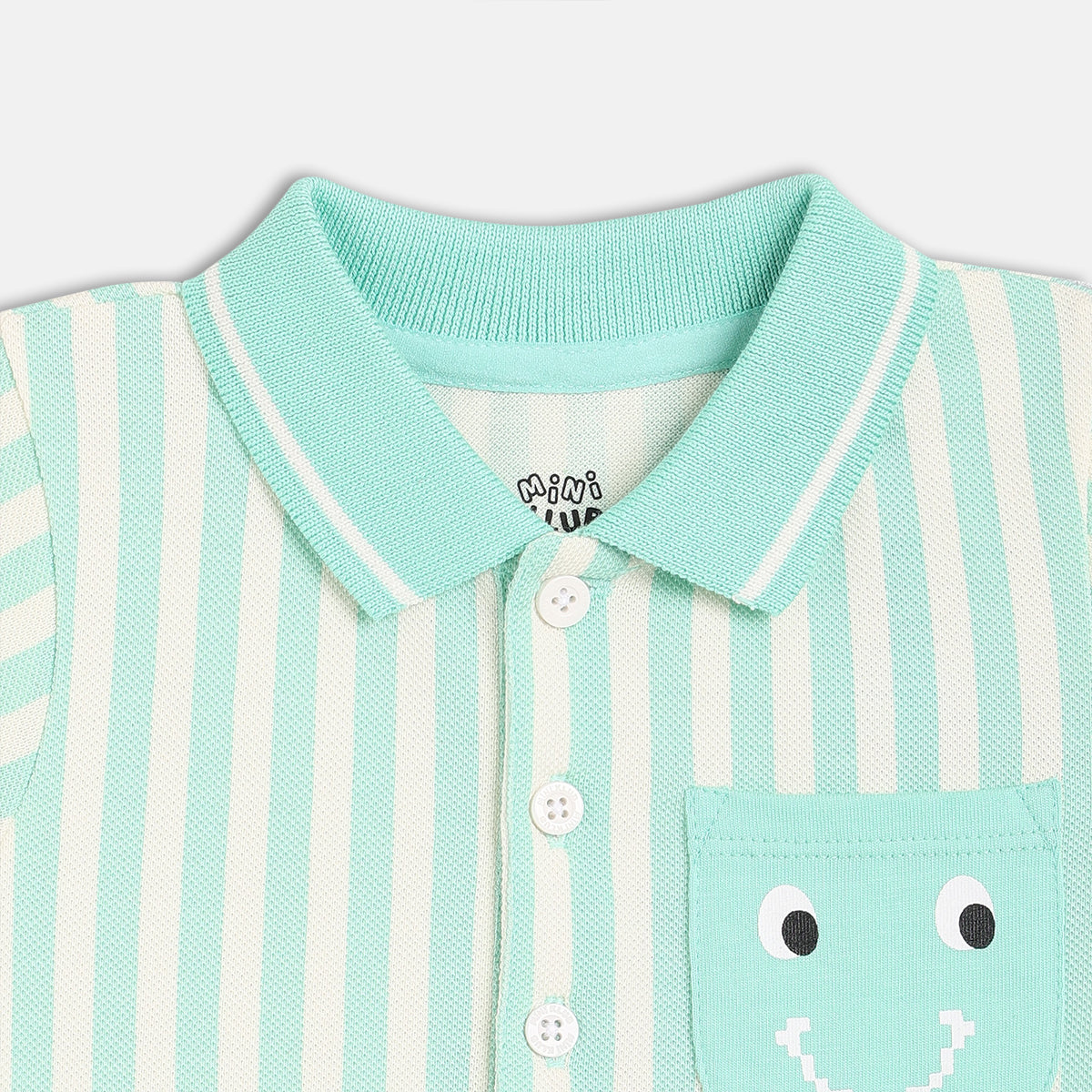 Boys White/Blue Short Sleeve Polo