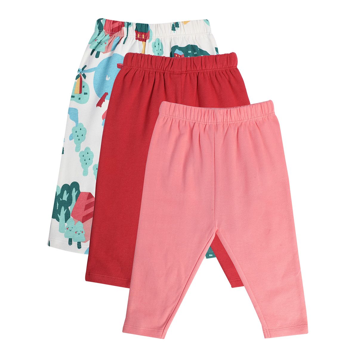 Girls Multicolor Pack Of 3 Legging