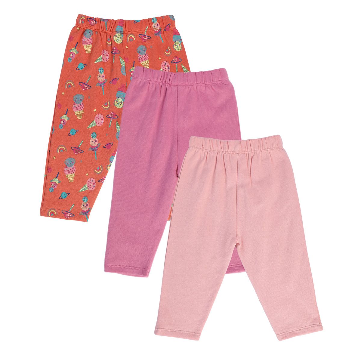 Girls Multicolor Pack Of 3 Legging