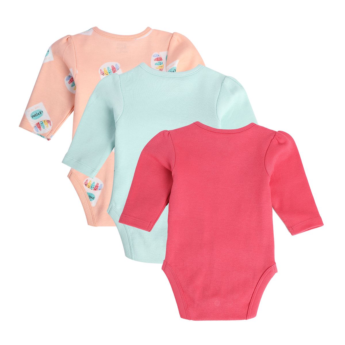 Girls Multicolor Pack Of 3 Body Suit