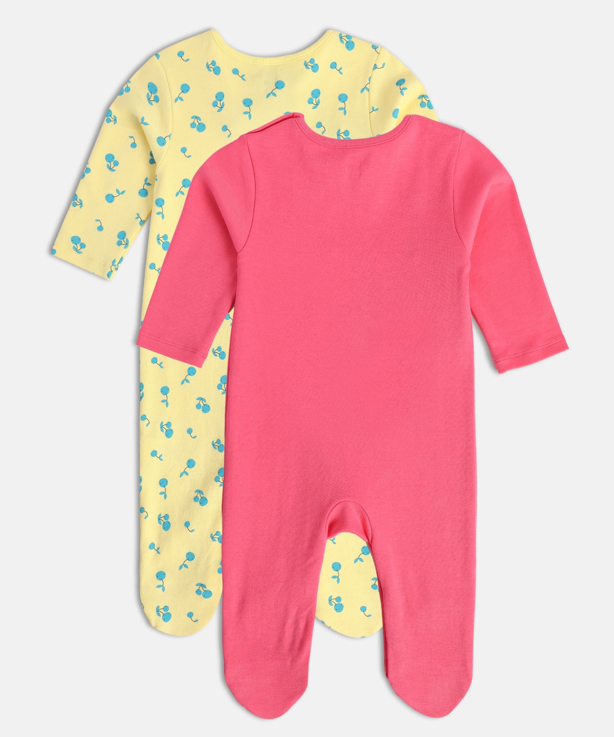 Girls Multicolor Pack Of 2 Sleep Suit