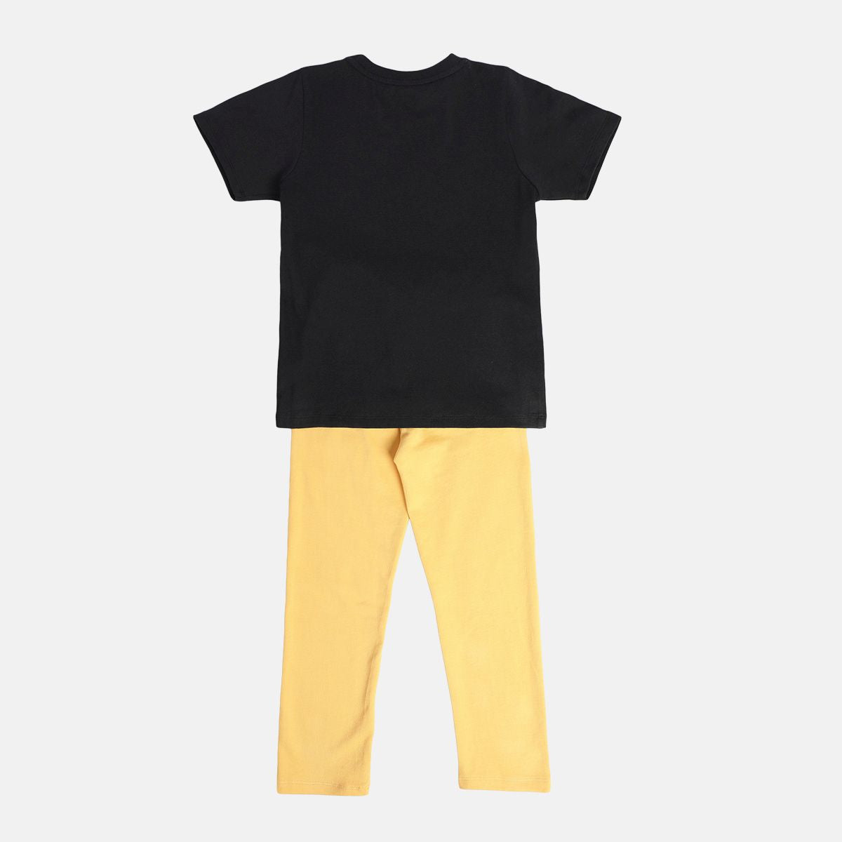 Boys Black/ Yellow T-Shirt And Bottom Set