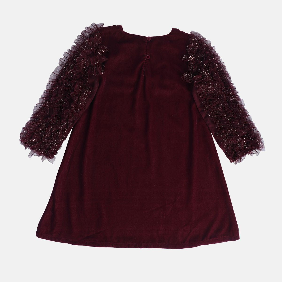 Girls Maroon Pack Of 1 Dress