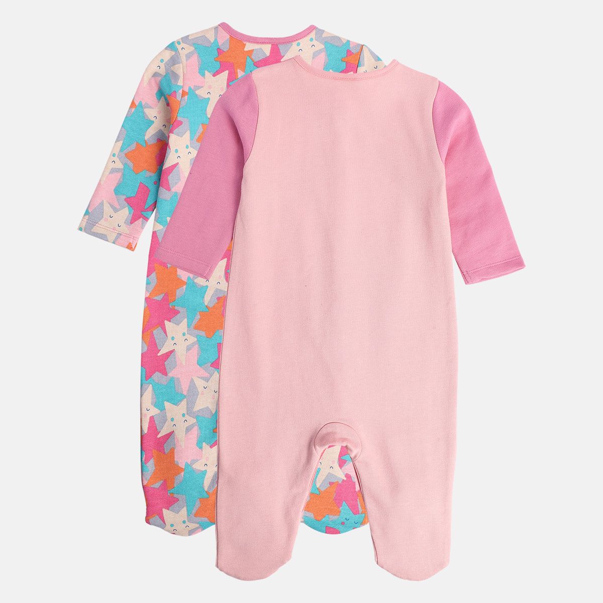 Girls Multicolor Pack Of 2 Sleep Suit
