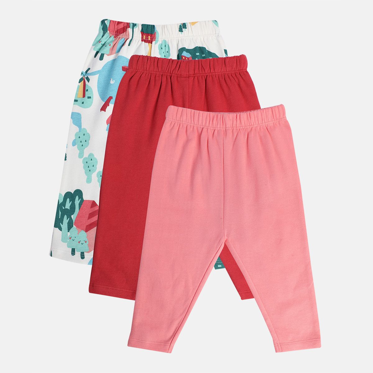 Girls Multicolor Pack Of 3 Legging