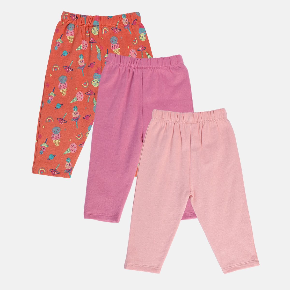 Girls Multicolor Pack Of 3 Legging