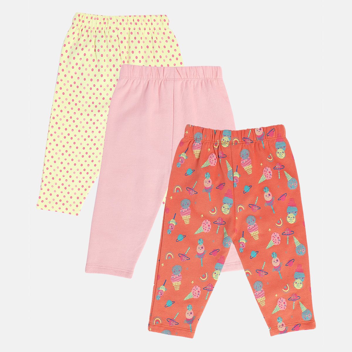 Girls Multicolor Pack Of 3 Legging