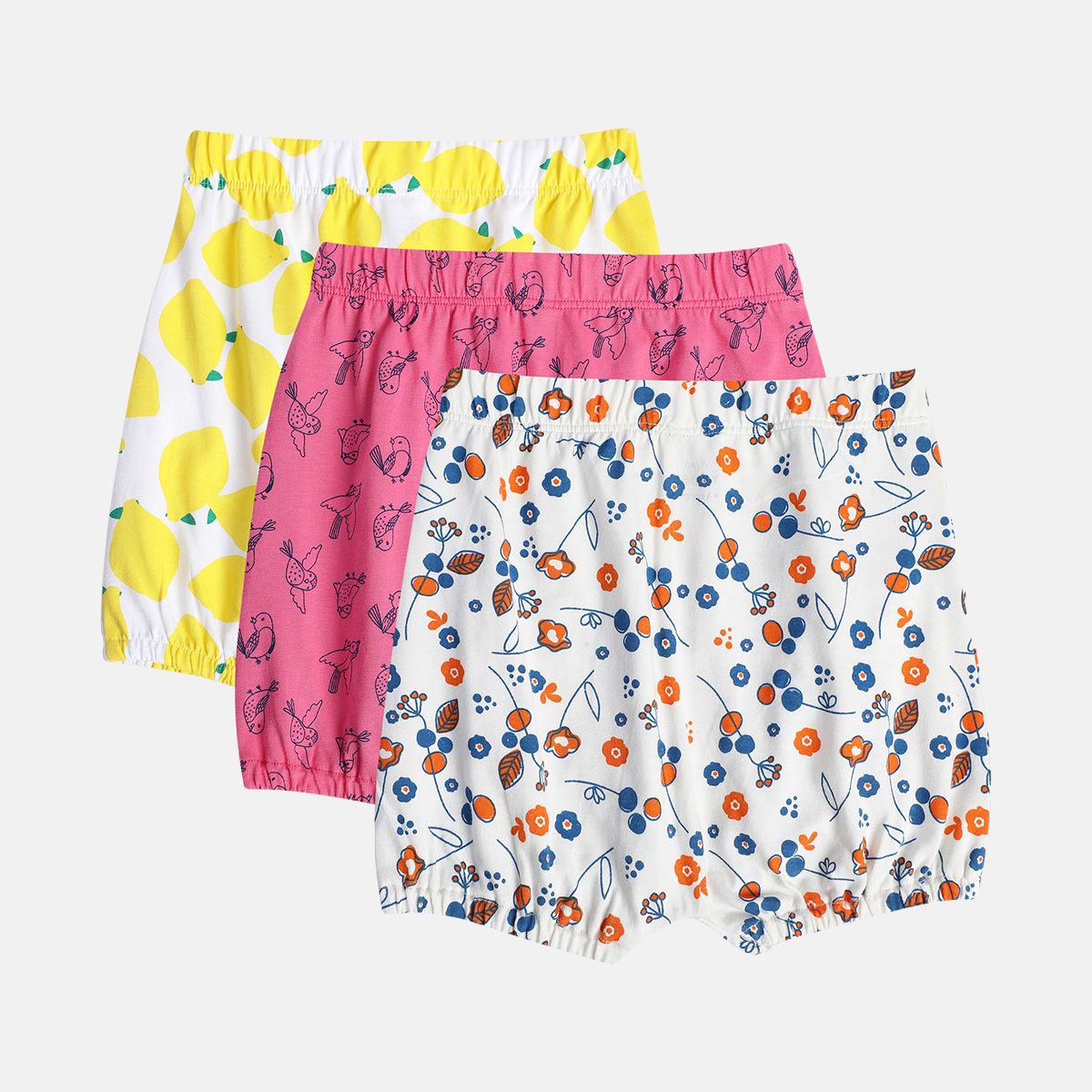 Girls Multicolor Pack Of 3 Shorts