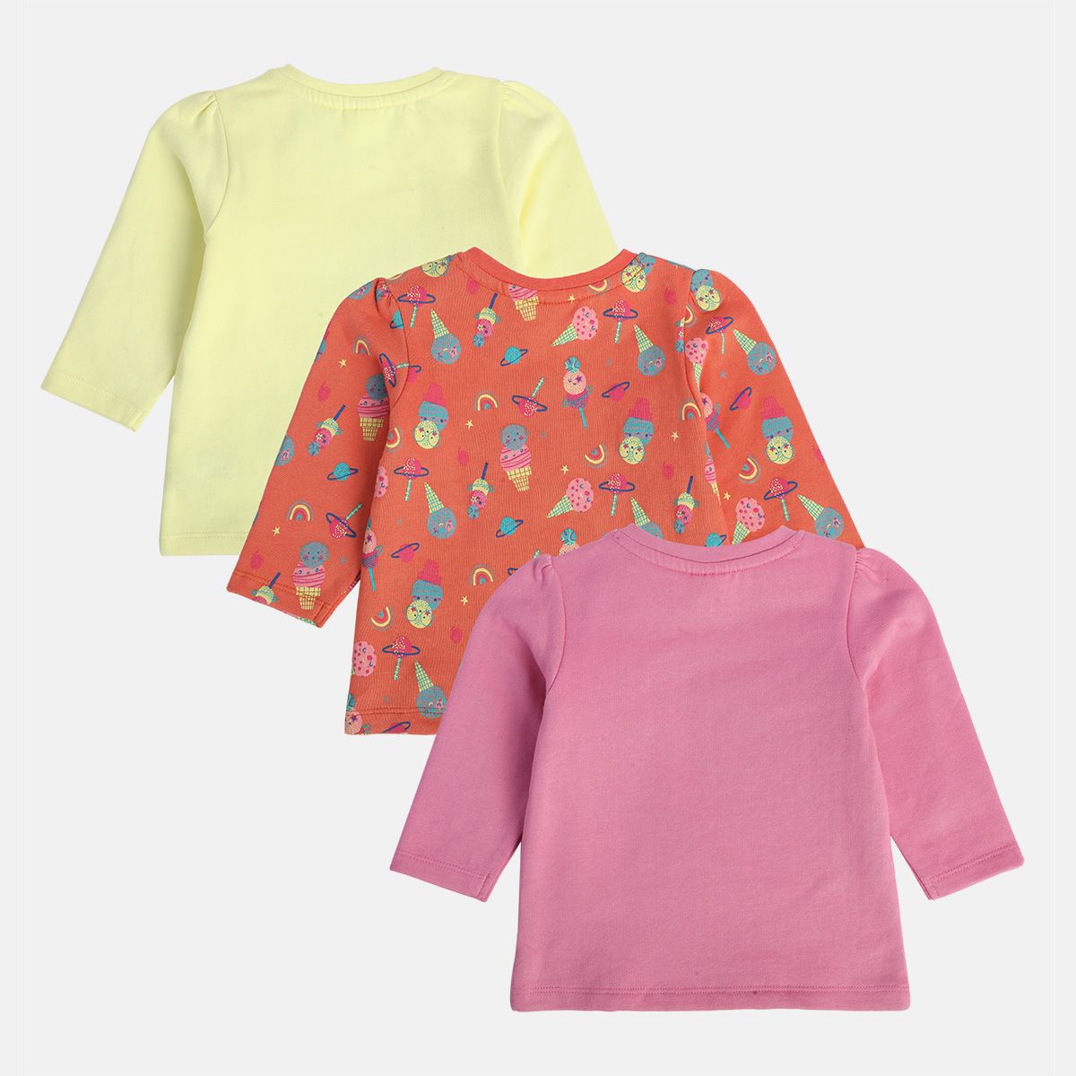 Girls Multicolor Pack Of 3 Knit Top
