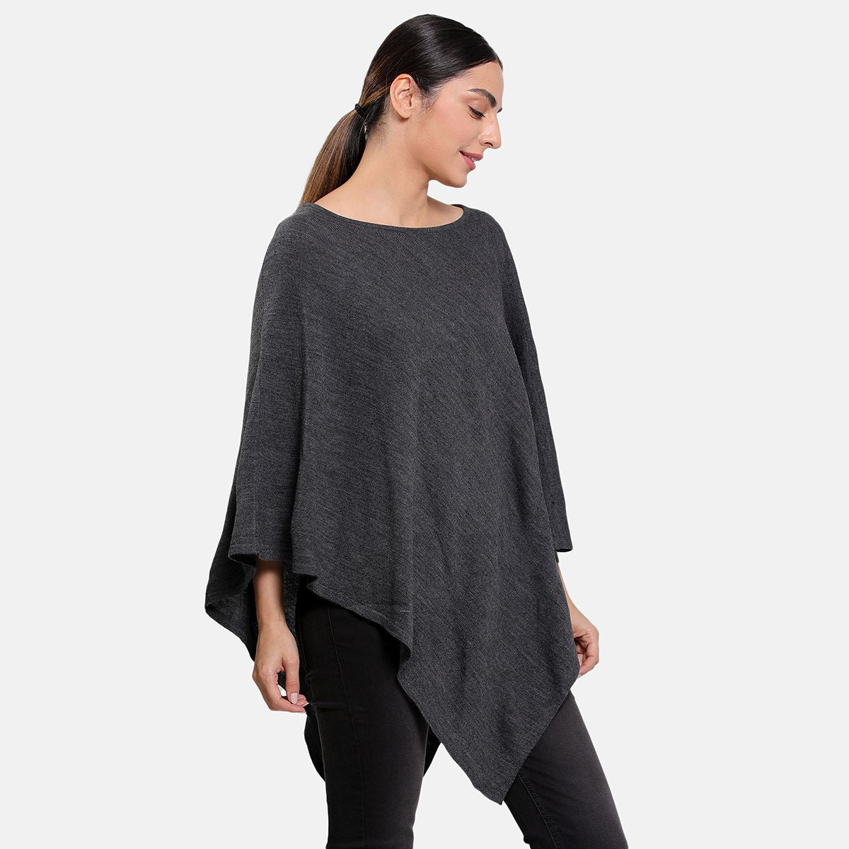 Charcoal Round Neck Nursing Cape