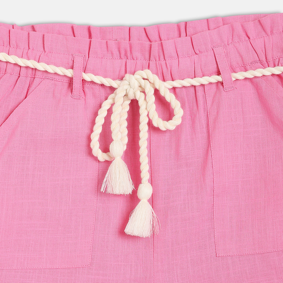 Girls Pink Thigh Length Shorts