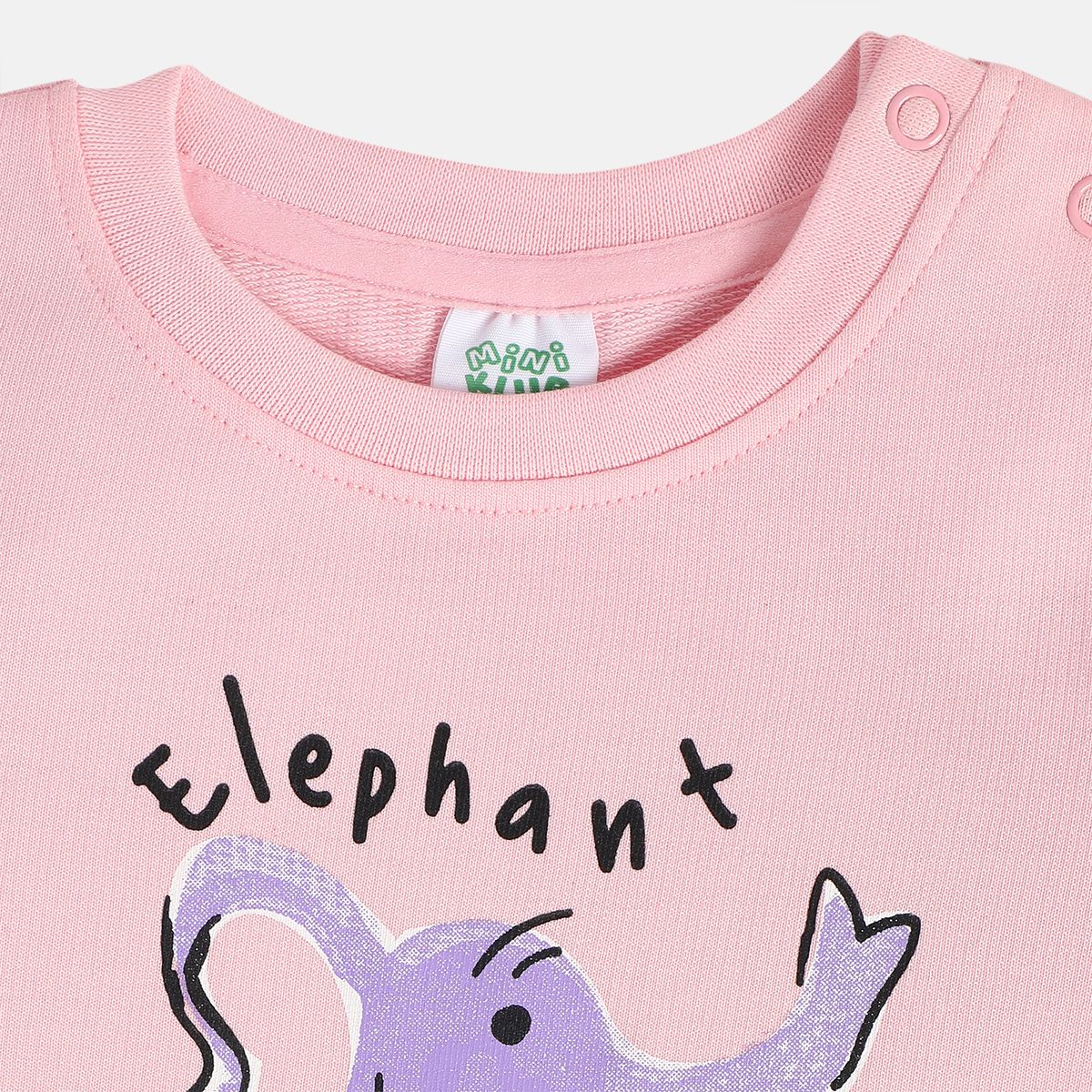 Girls Cotton Full sleeves Animal Printed Sweatshirt - Pink