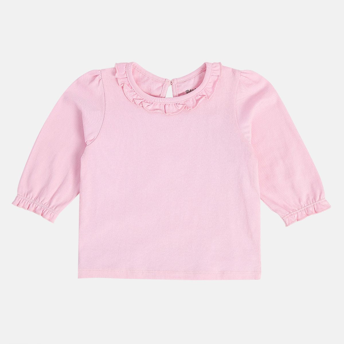 Girls Cotton Full Sleeves Striped Pinny Set - Pink & Blue