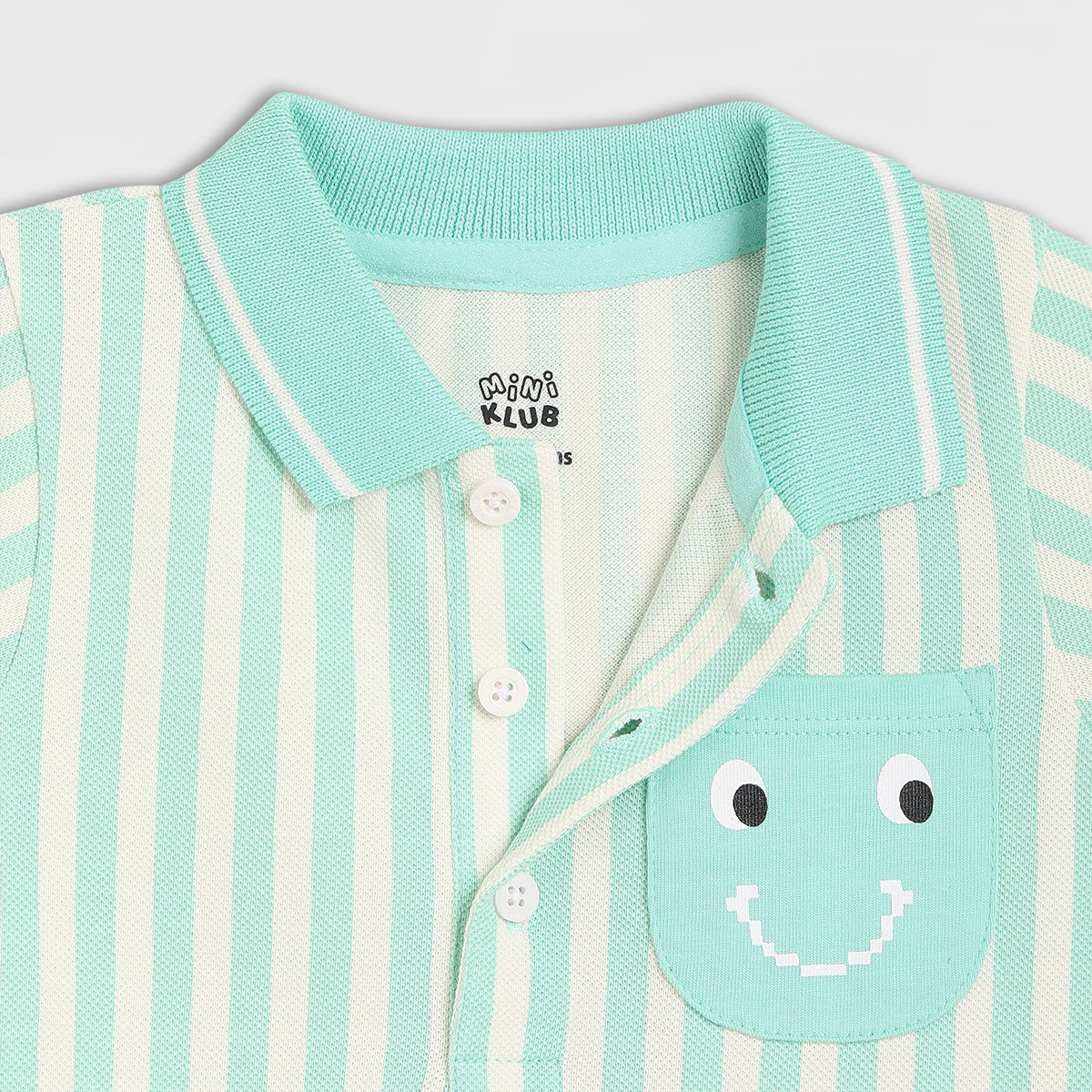 Boys White/Blue Short Sleeve Polo