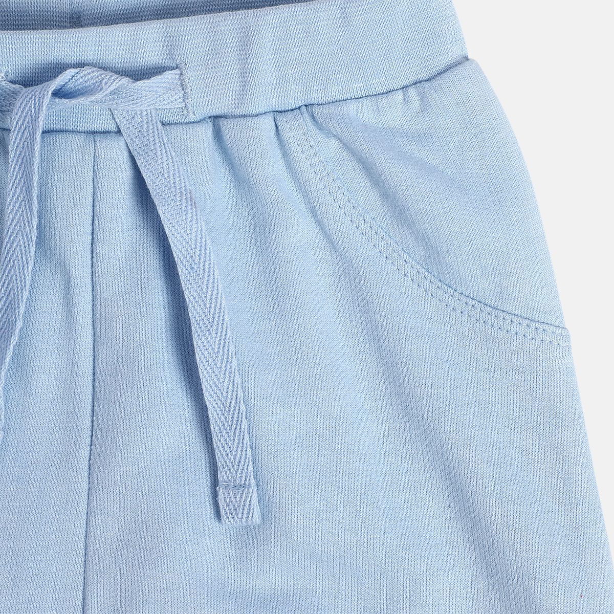 Boys Cotton Solid Joggers - Blue