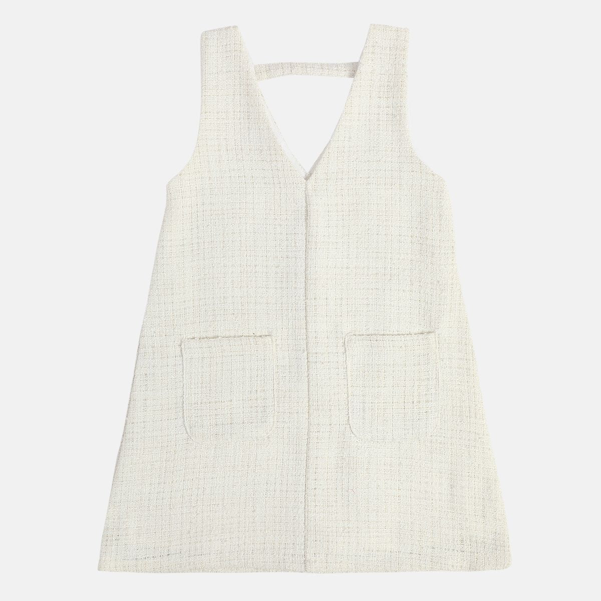 Girls Cotton Full Sleeves Self design Pinny Set - White & Dark blue