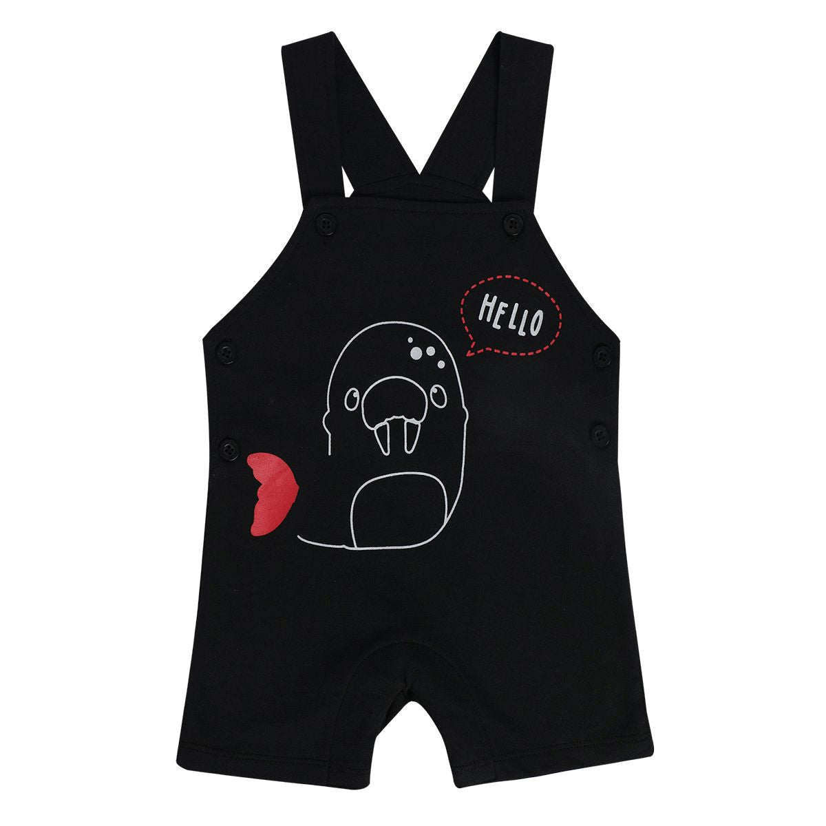 Boys Black Pack Of 2 Dungaree Set