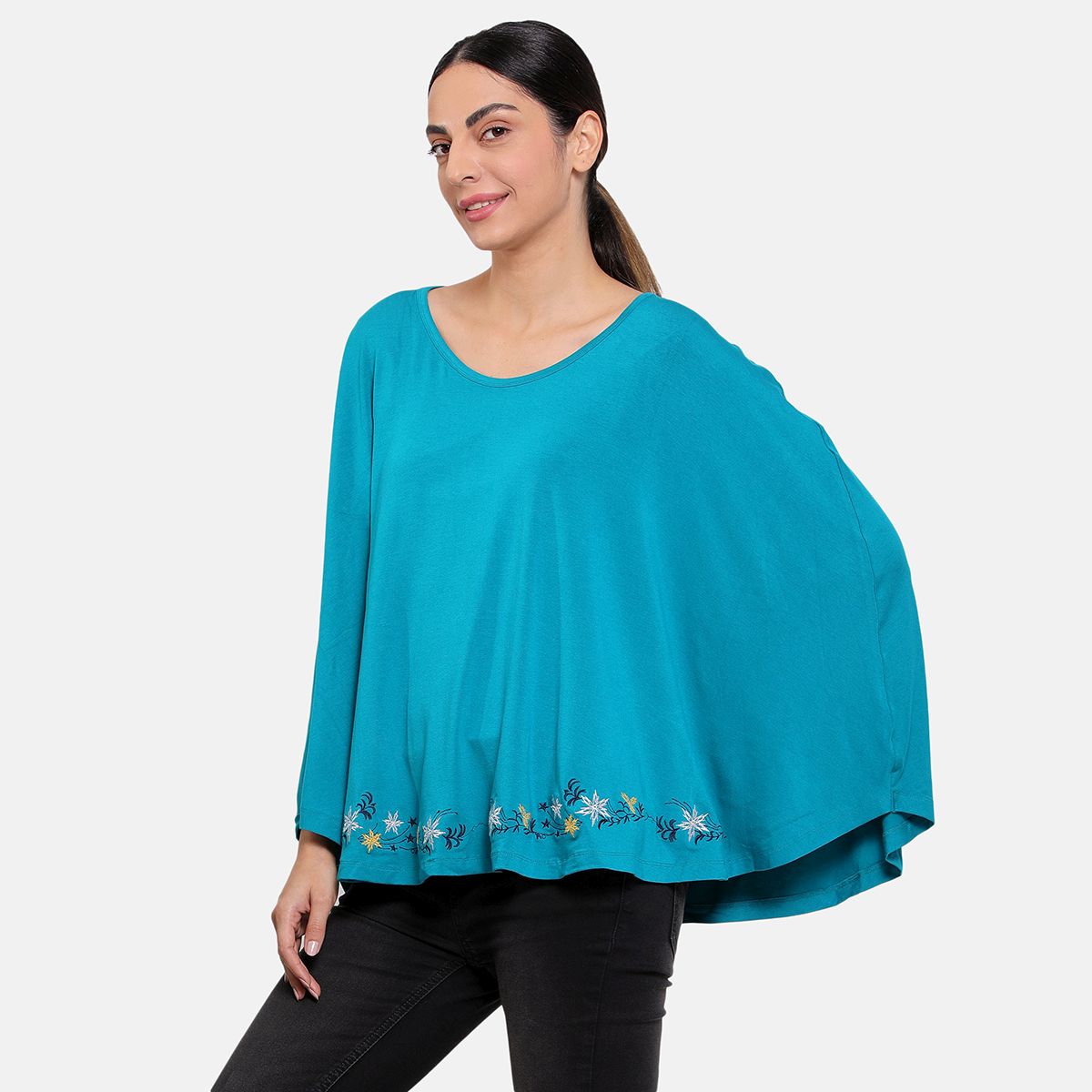 Harbor Blue Round Neck Nursing Wrapper