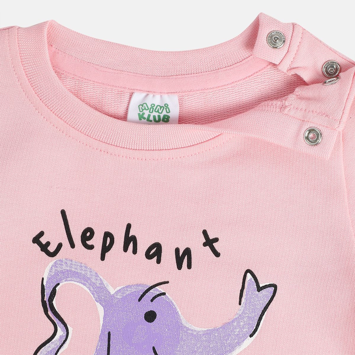 Girls Cotton Full sleeves Animal Printed Sweatshirt - Pink