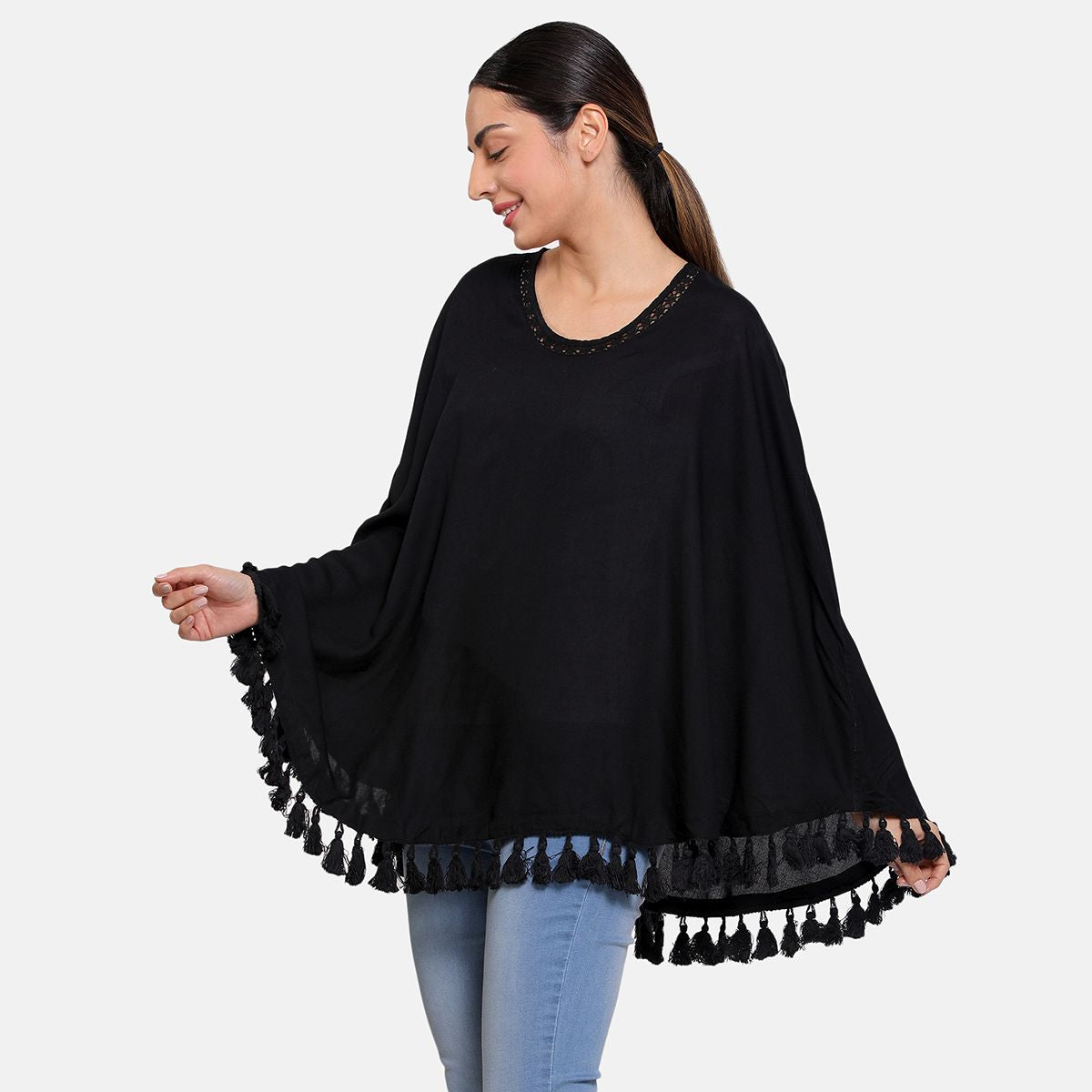 Black Round Neck Nursing Wrapper