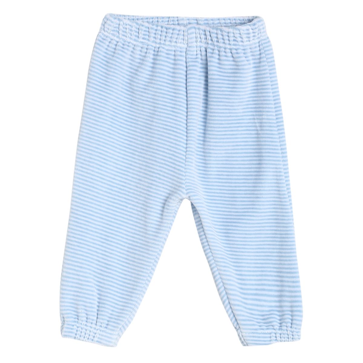 Pack of 2 top and bottom set - white & sky blue for 0-3 Months