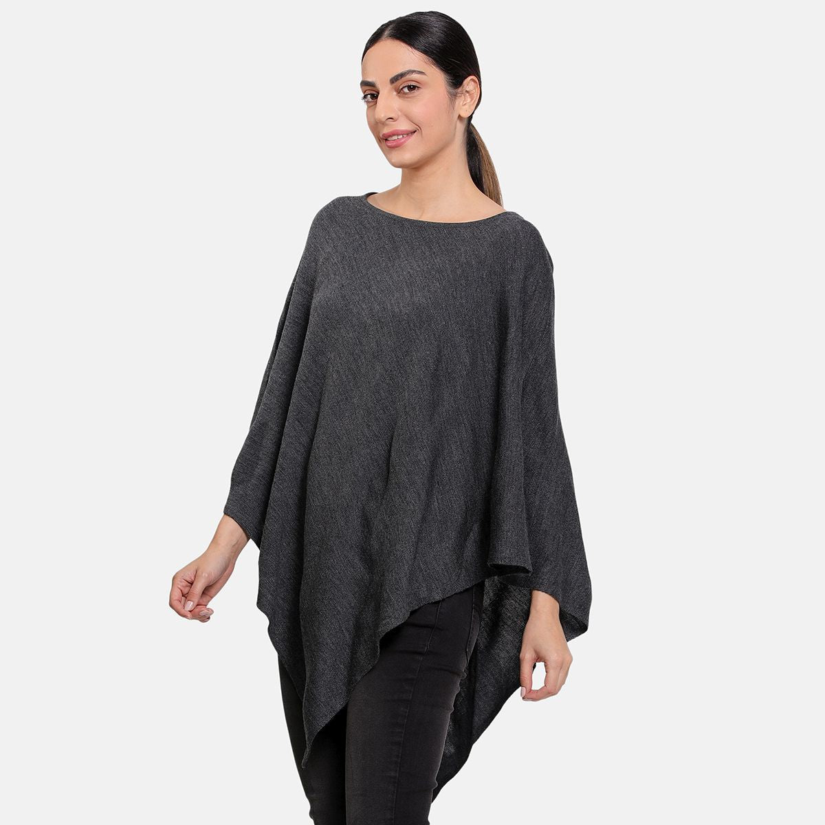 Charcoal Round Neck Nursing Cape
