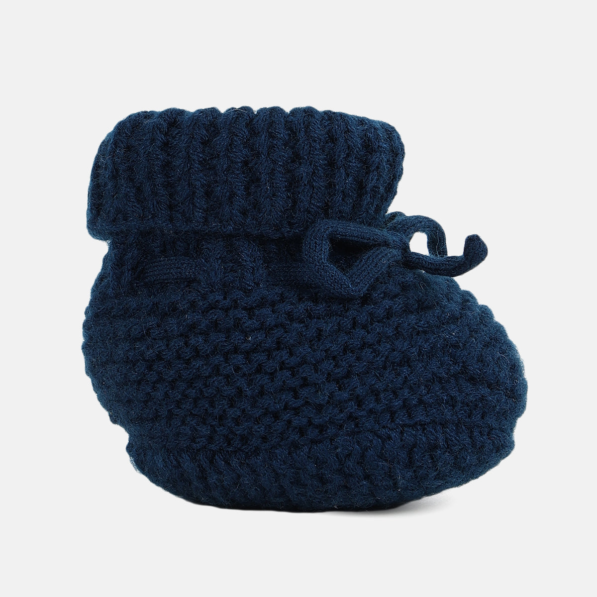 Boys Knitted Booties - Navy Blue