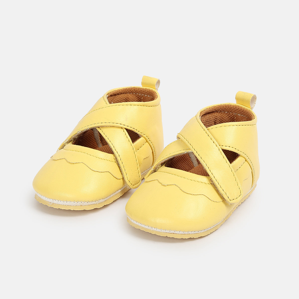 Girls Yellow Pair Of Soft Sole Ballerinas