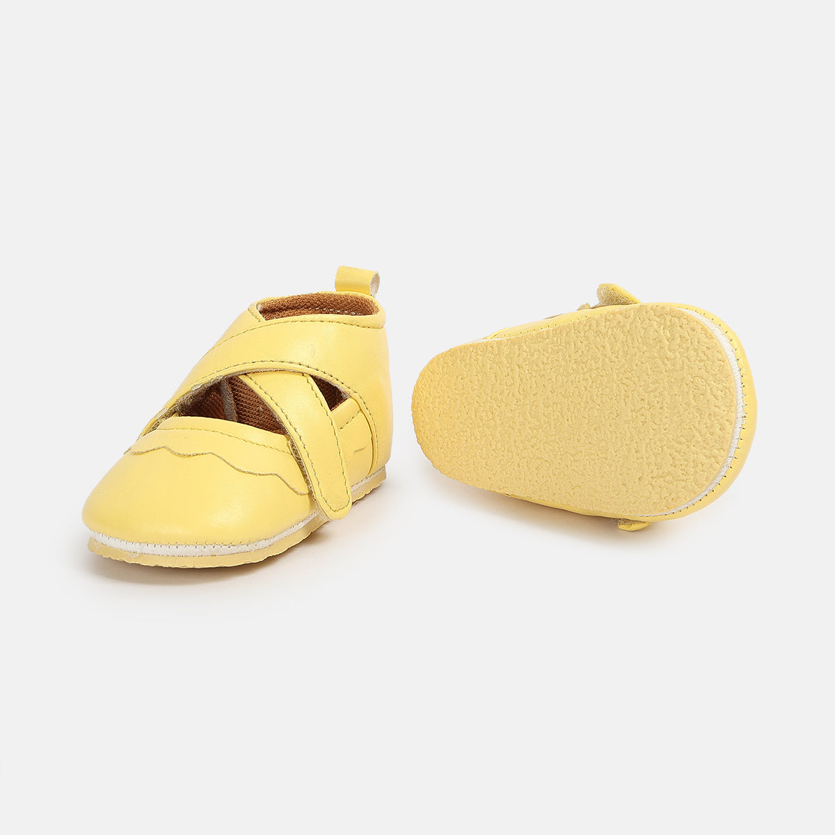 Girls Yellow Pair Of Soft Sole Ballerinas