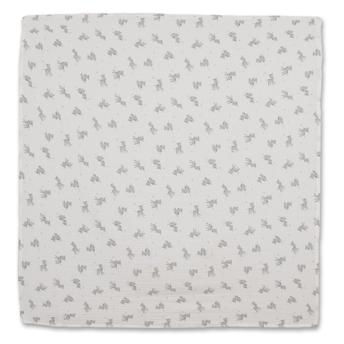 Baby Unisex Pack of 2 Solid & Zebra Printed Muslins, Multicolour