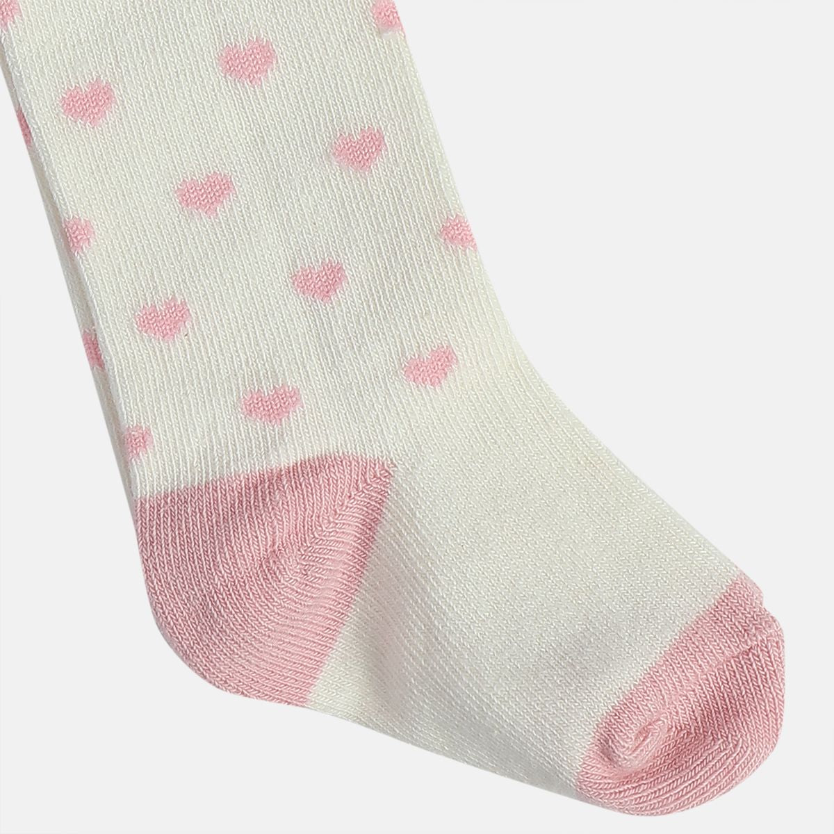 Girls White Printed Stockings