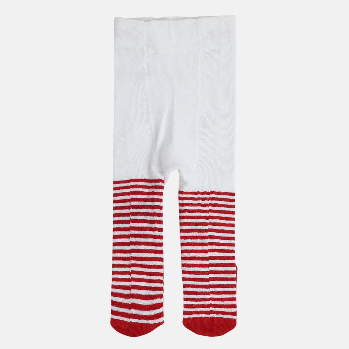 Girls White Striped Stockings