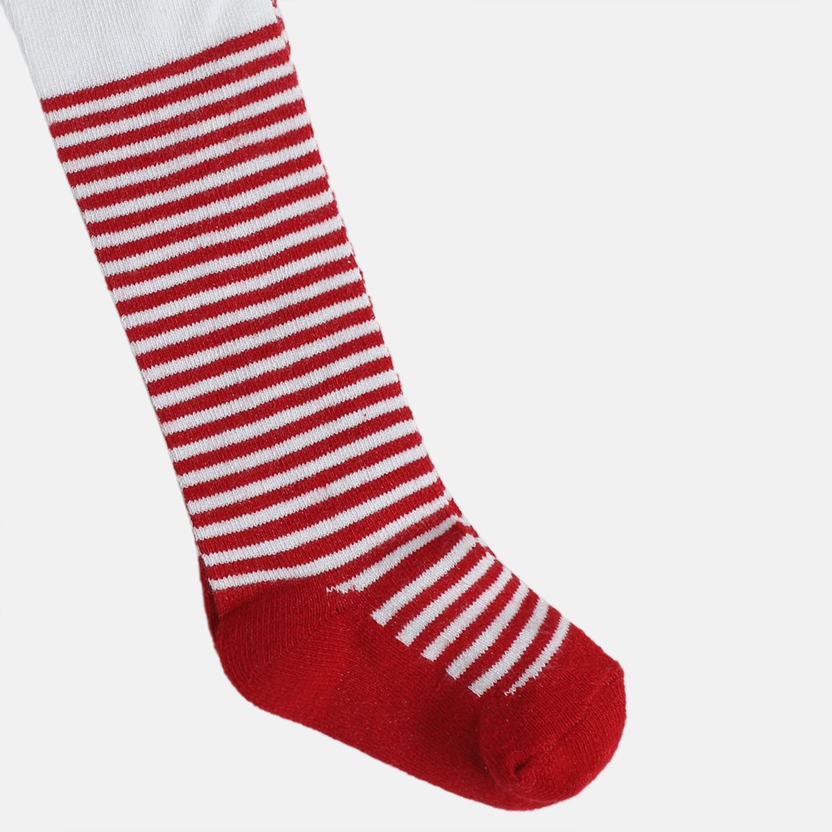 Girls White Striped Stockings