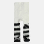 Girls White Striped Stockings