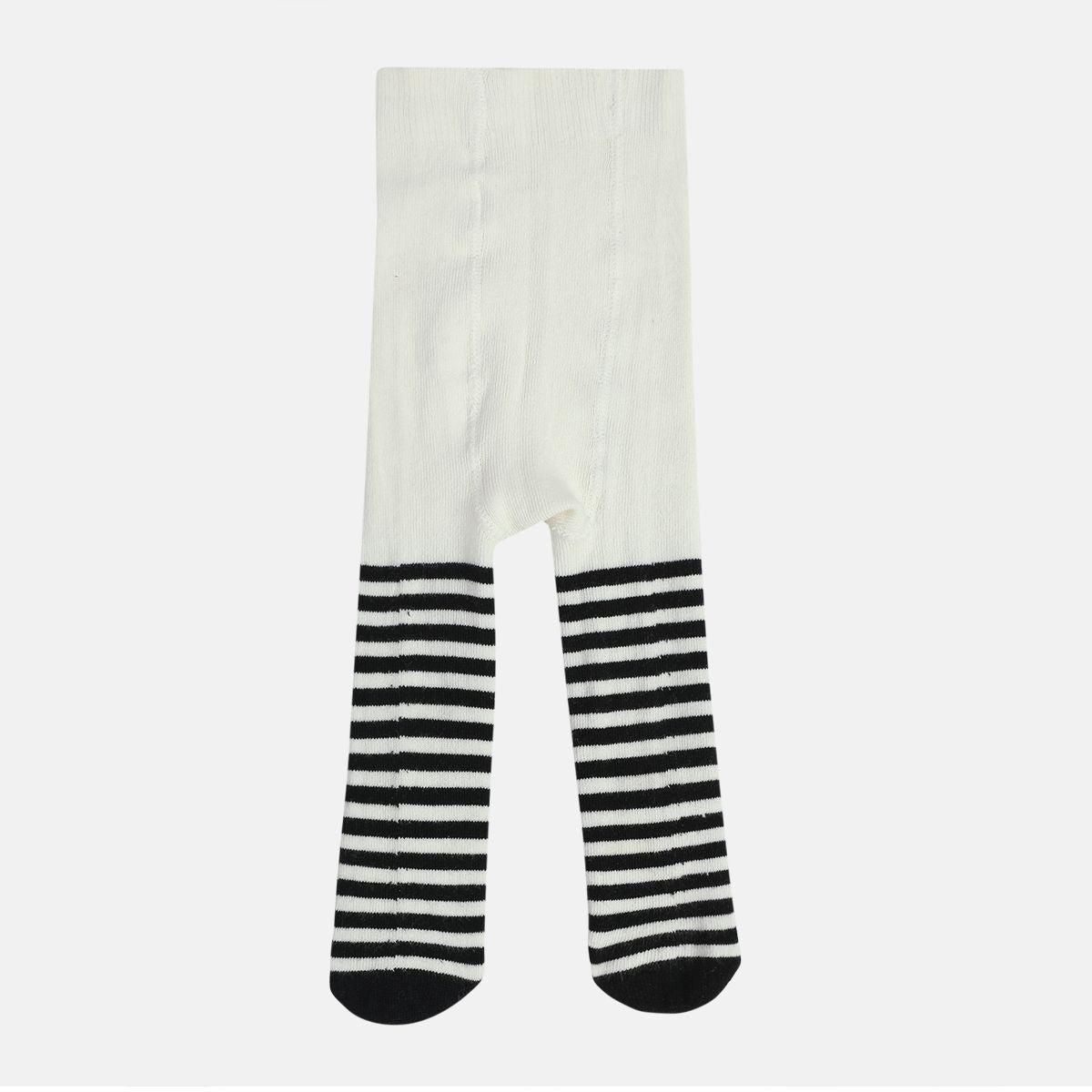 Girls White Striped Stockings