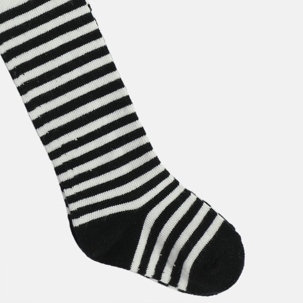 Girls White Striped Stockings