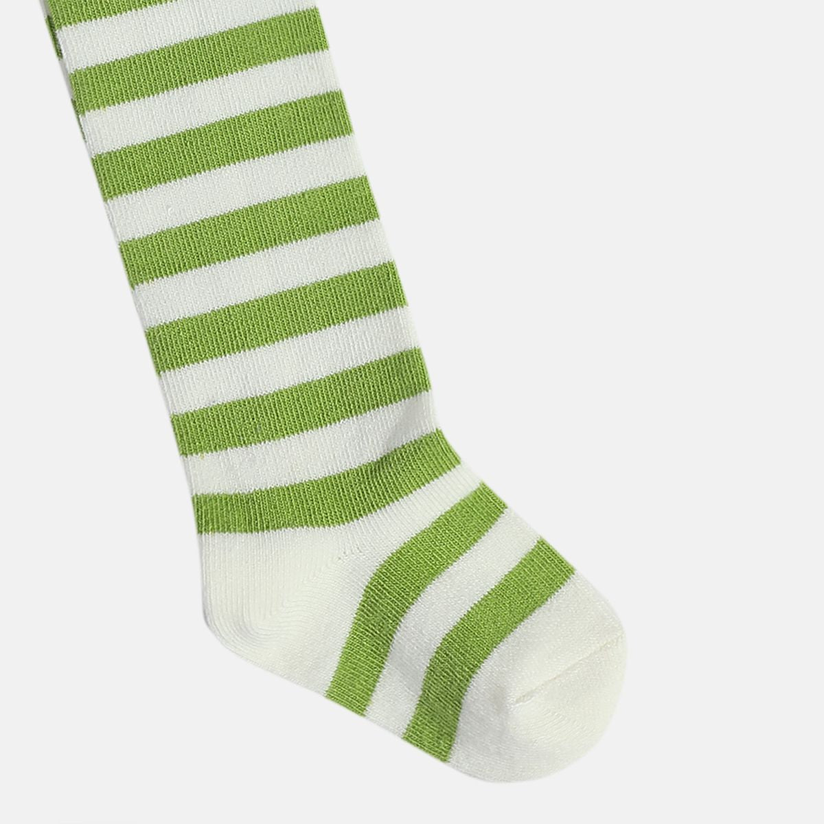 Girls White Striped Stockings