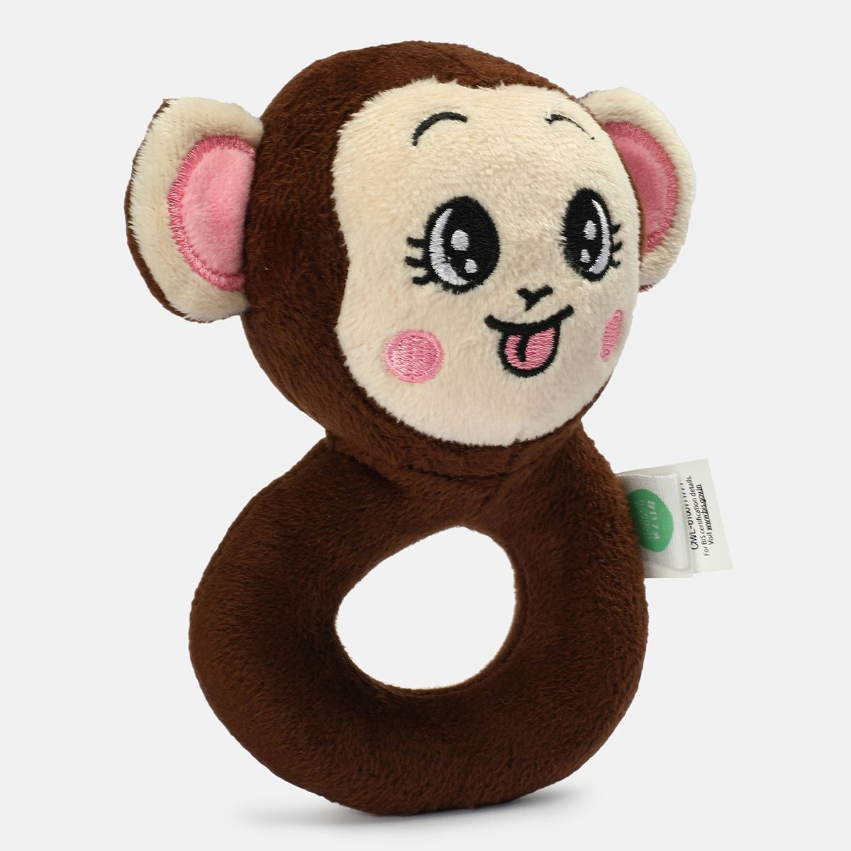 Miniklub Baby Multi Color Ring Monkey Soft Rattle Toy