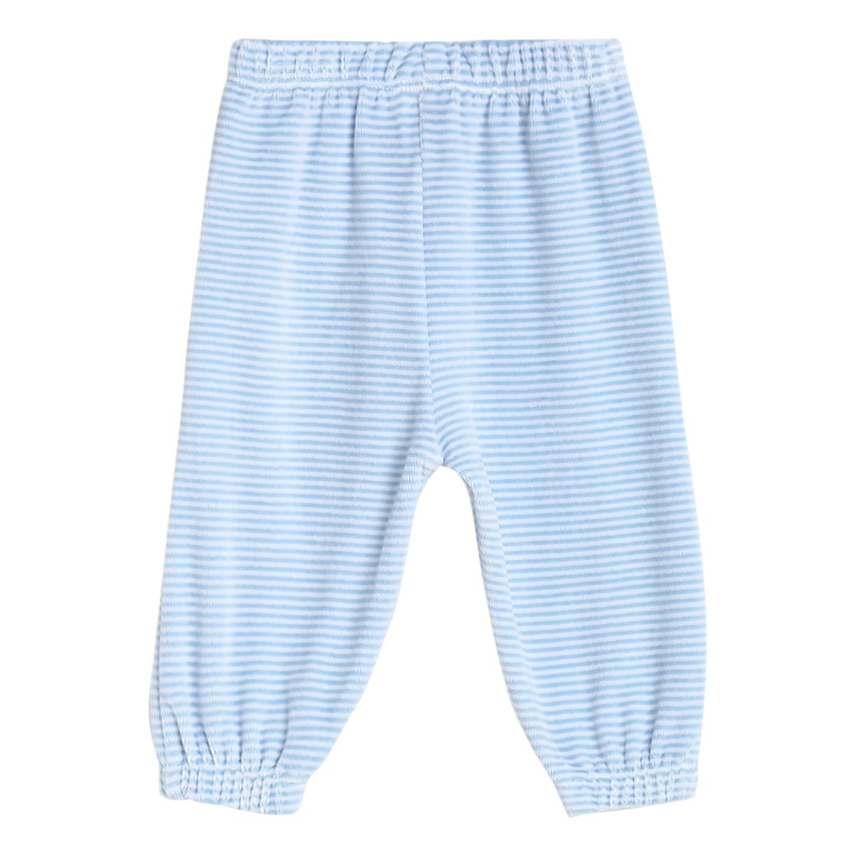 Pack of 2 top and bottom set - white & sky blue for 0-3 Months