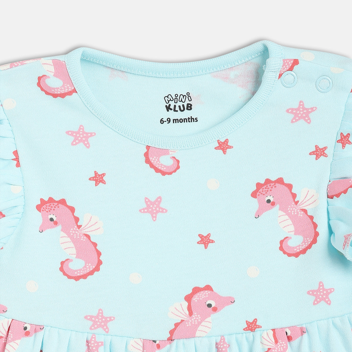 Girls Blue/White Short Sleeve Dress